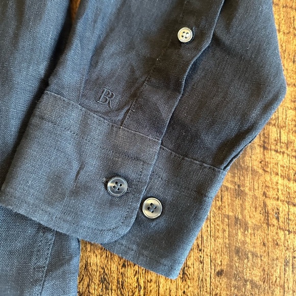 Banana Republic | Standard-Fit Black 100% Linen Shirt, Size L - Picture 5 of 9